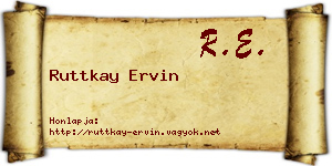 Ruttkay Ervin névjegykártya